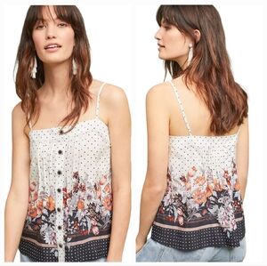 MAEVE Capitola Silk Button Down Floral Print Camisole Top Size 6